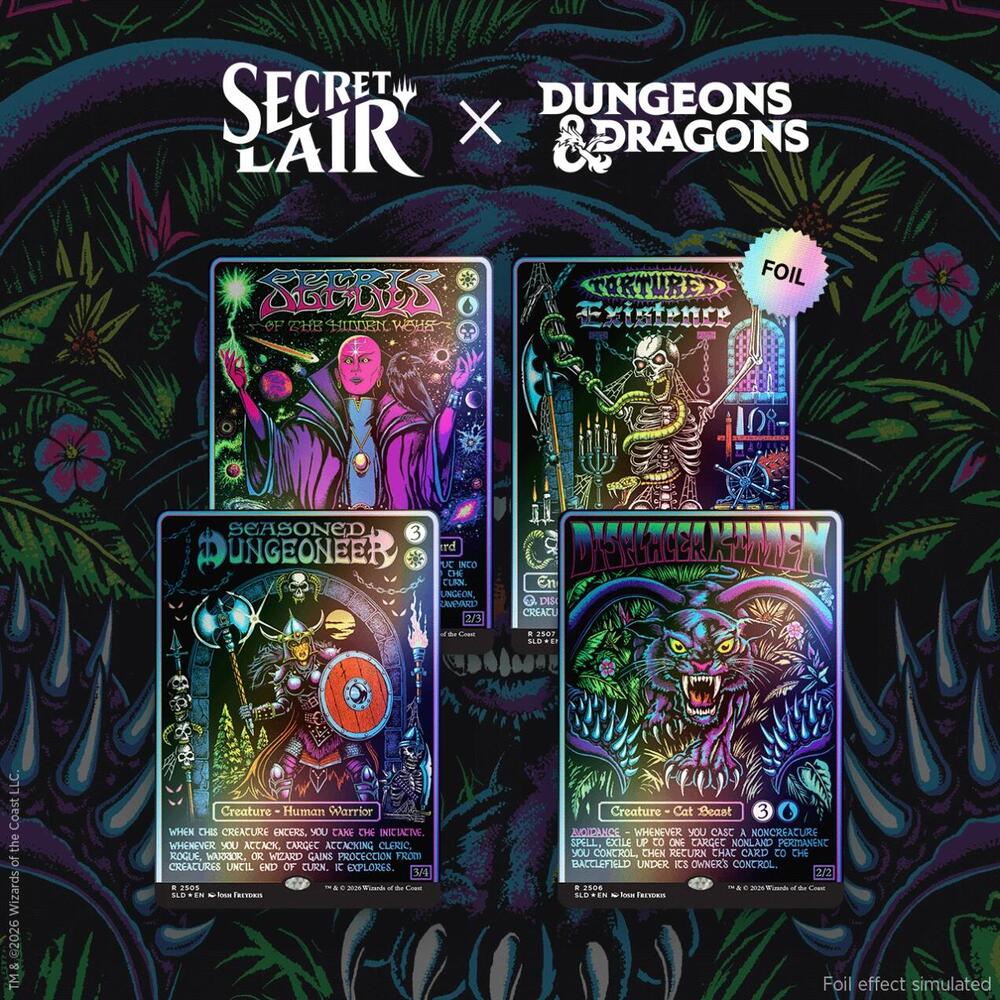 Magic - Secret Lair Drop (SLD) - Dungeons & Dragons - Black Lights & Dark Dungeons (Traditional Foil Edition)